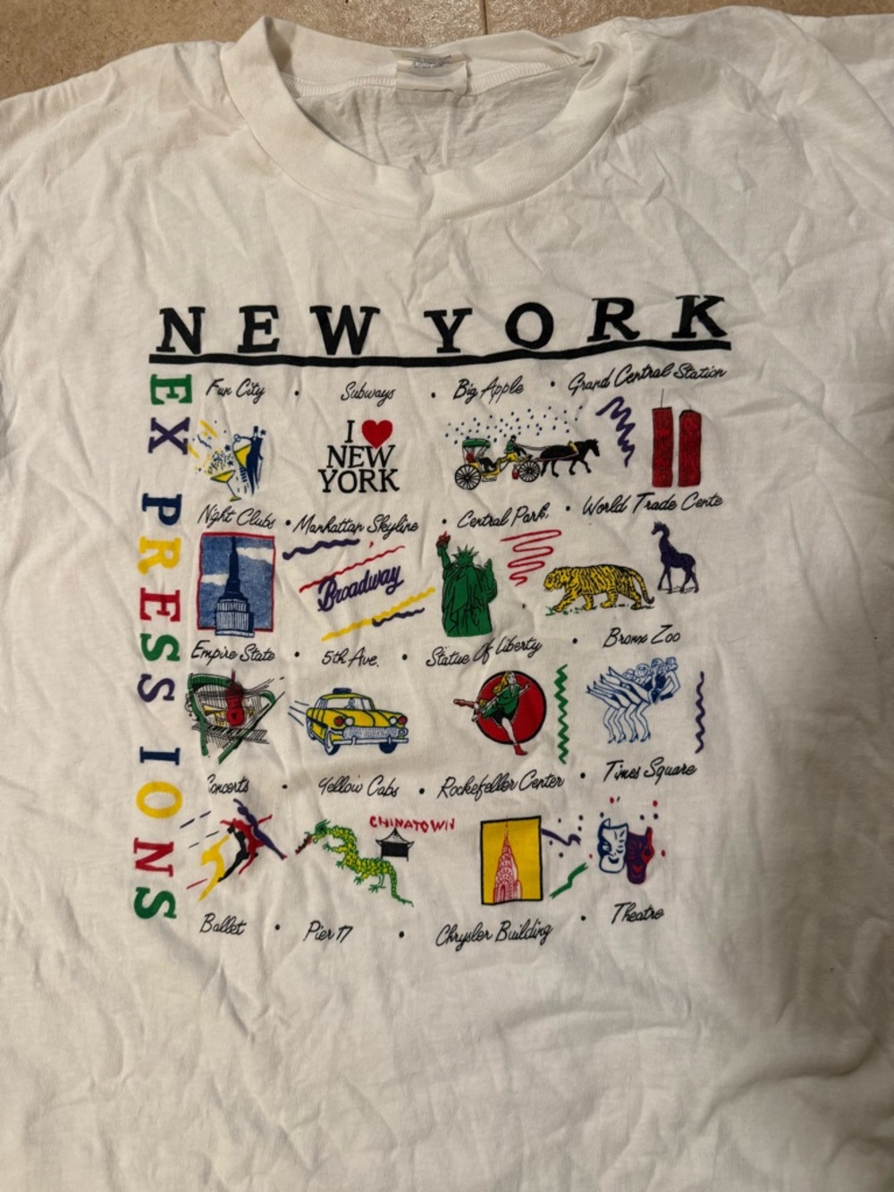 Vans White New York Graphic Short Sleeve Tee with Multicolor Print